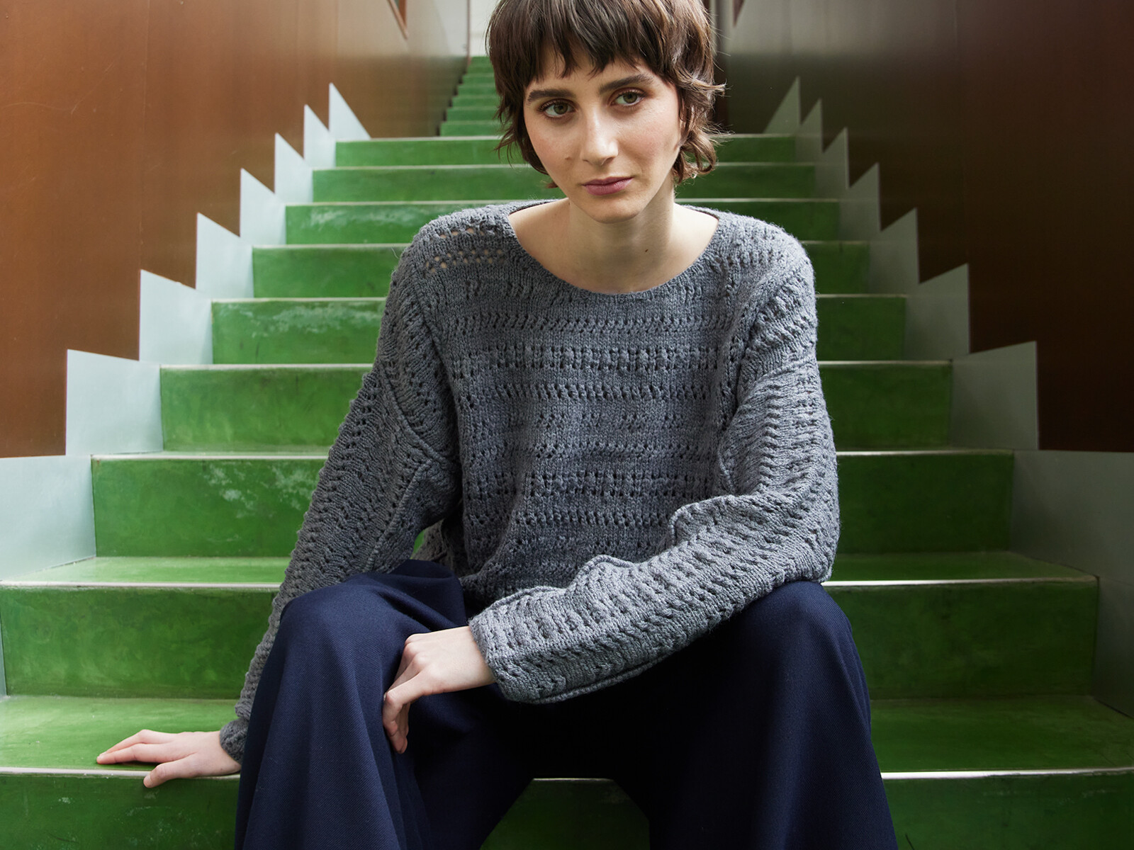 Pannel patterns sweater Image