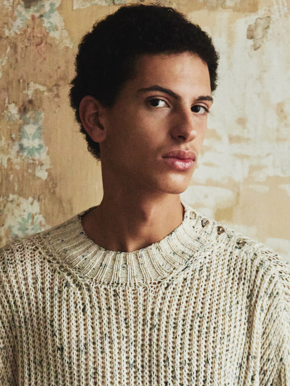 Buttoned fisherman sweater