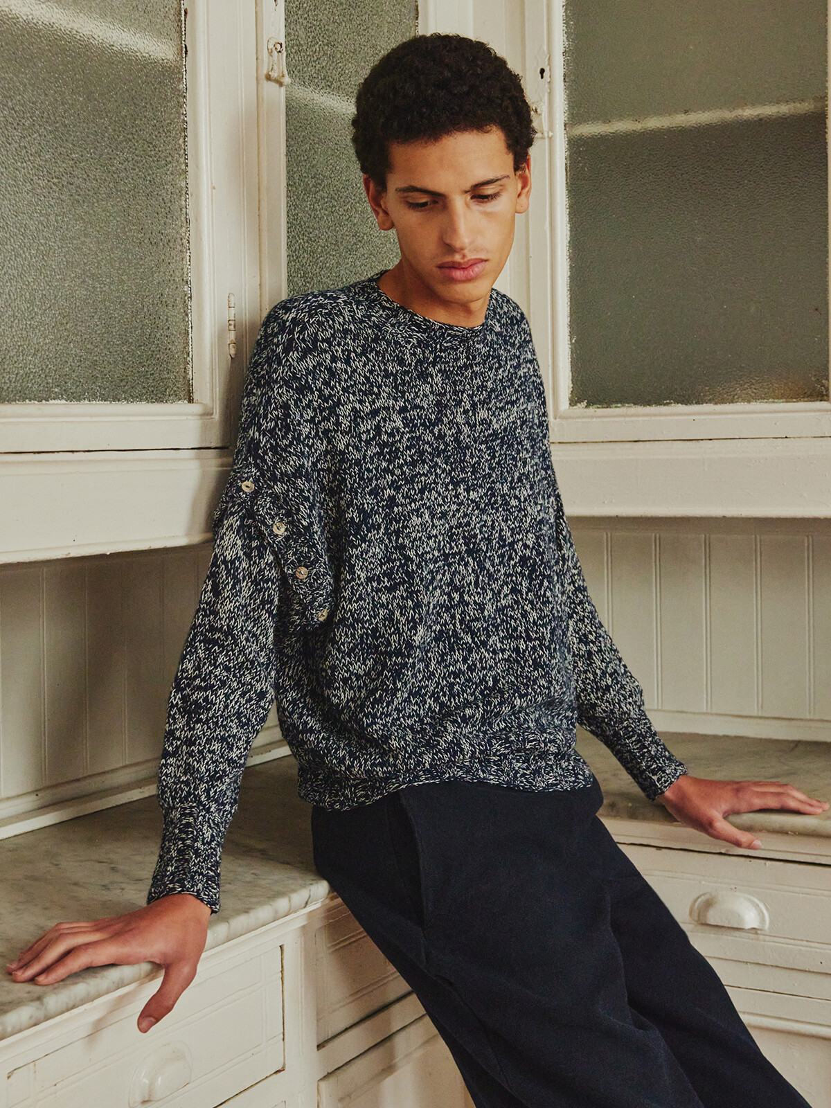 Buttoned sleeve sweater Image