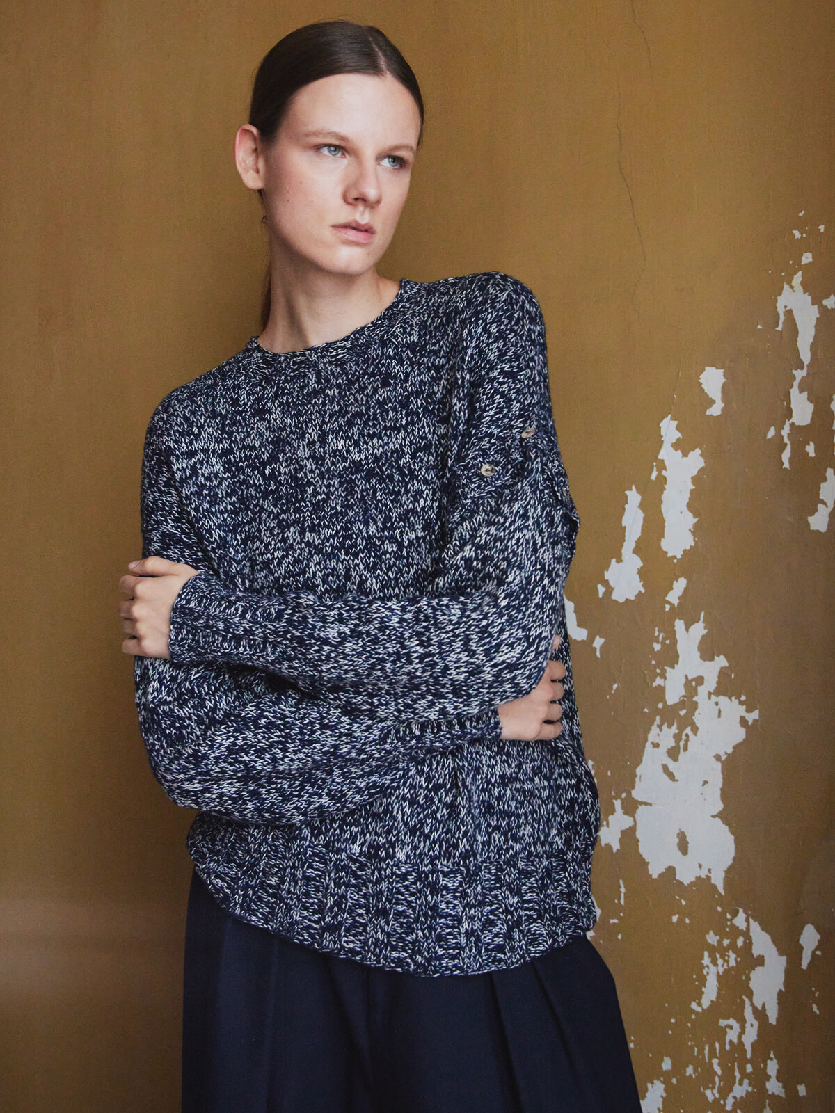 Buttoned sleeve sweater Image