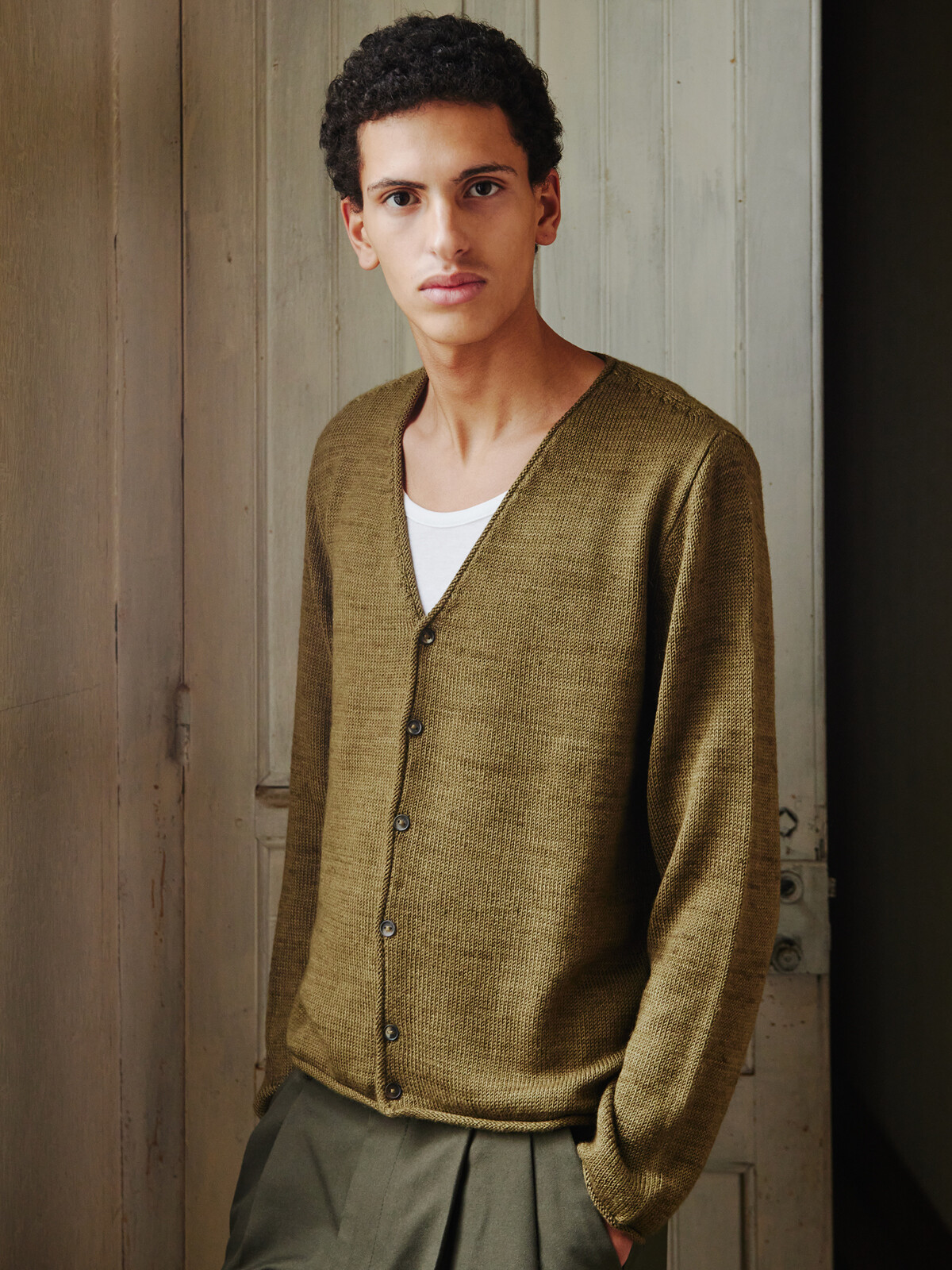Roll-edge cardigan Image