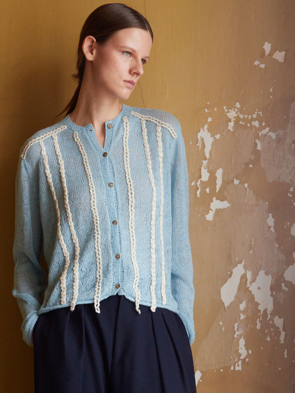 Crochet details cardigan