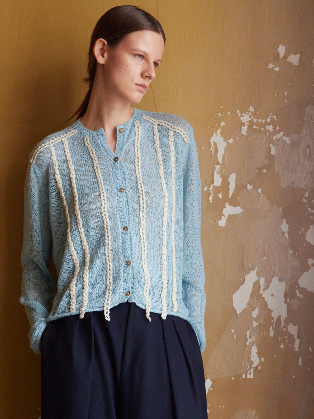 Crochet details cardigan Image