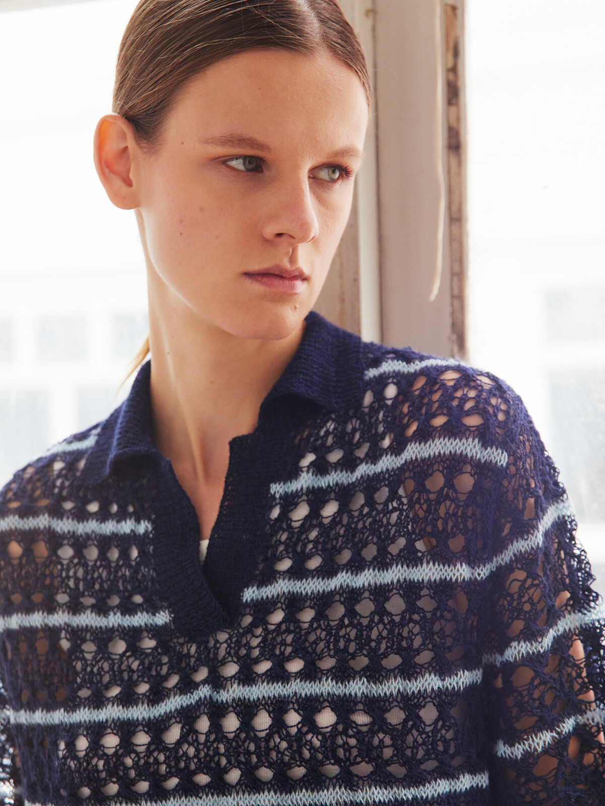 Lacy striped polo Image