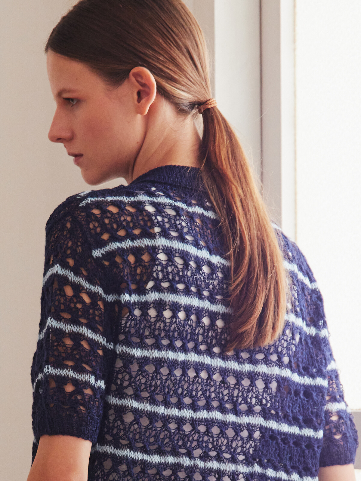 Lacy striped polo Image