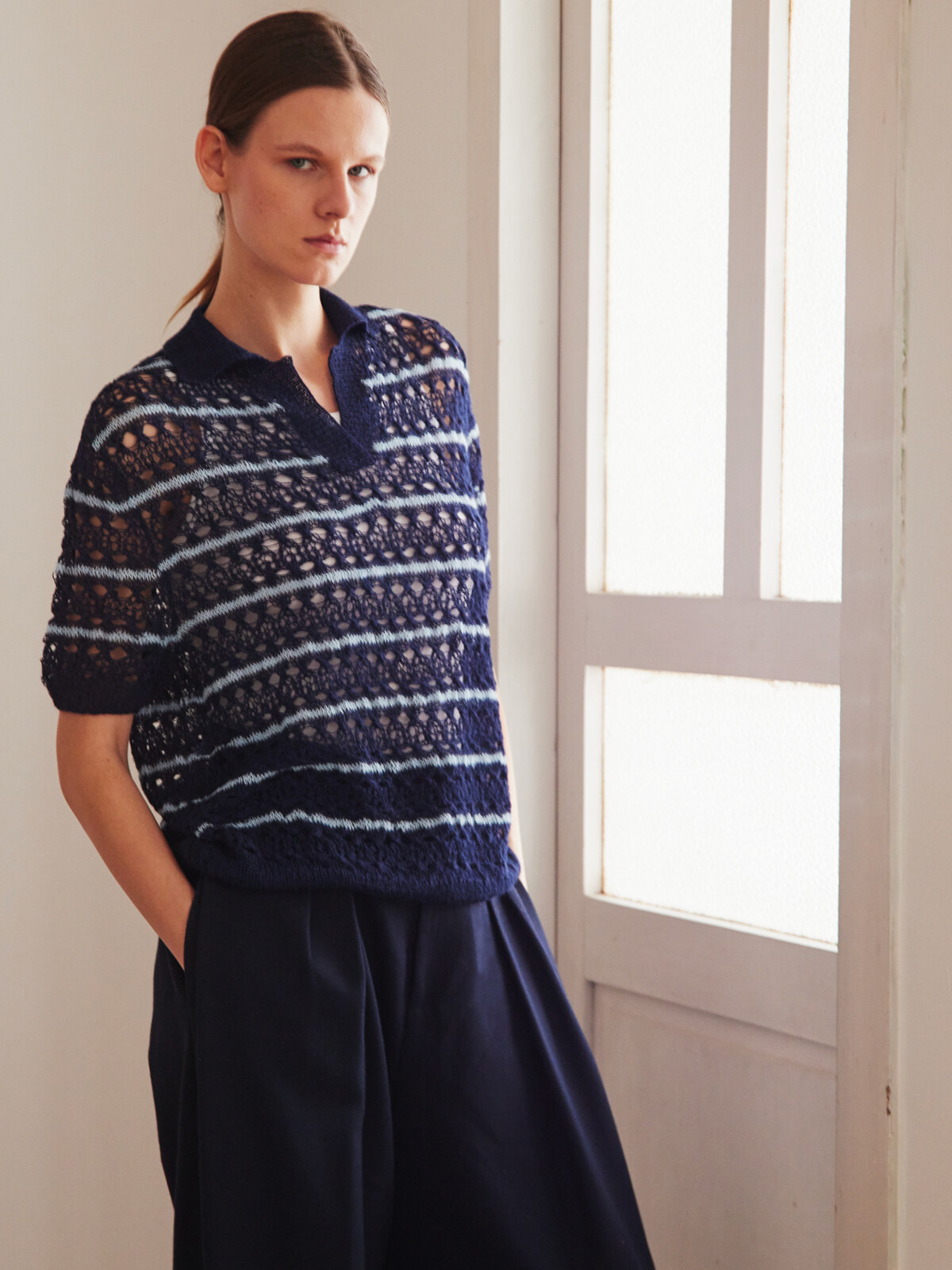 Lacy striped polo Image