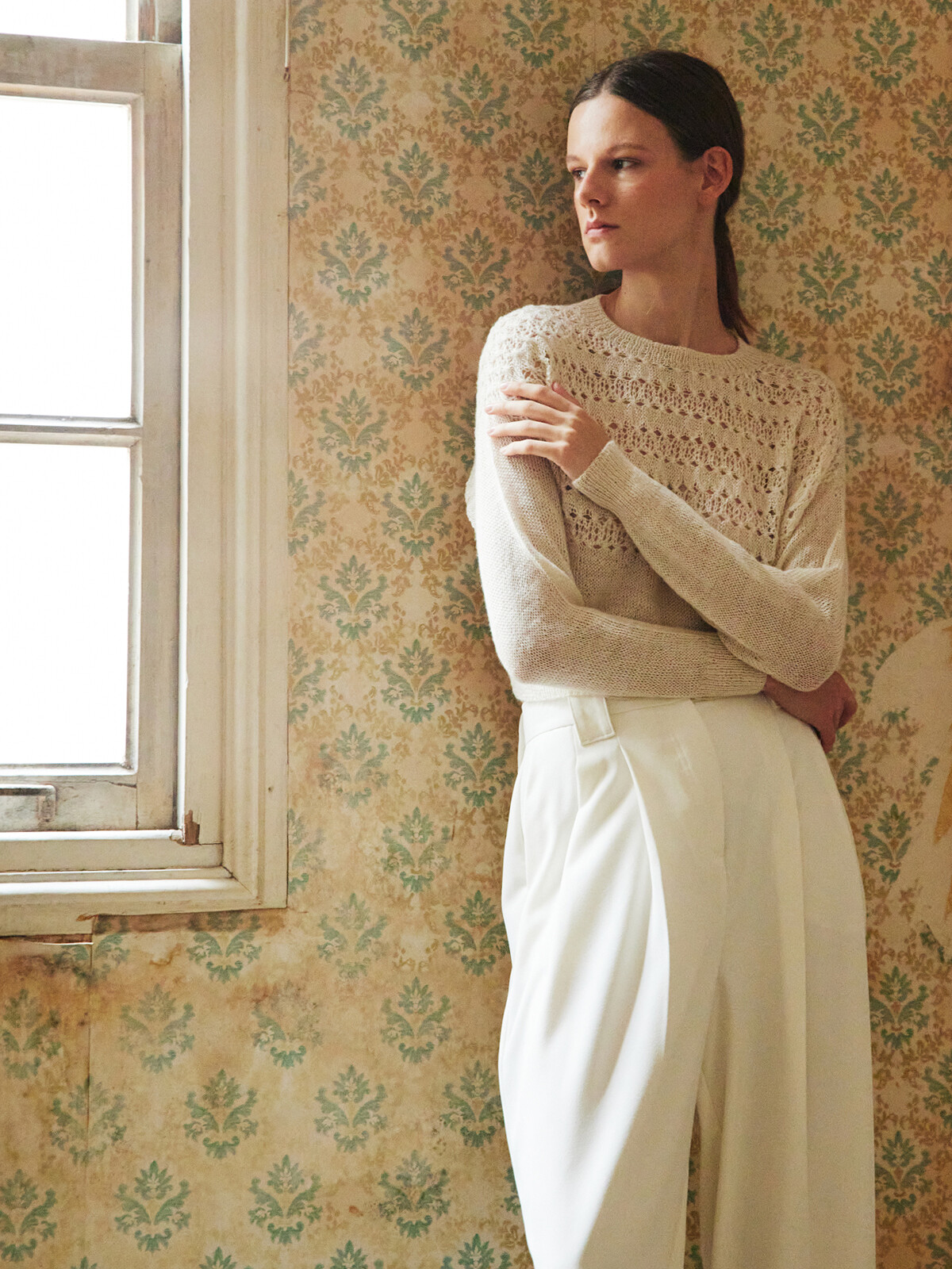 Lacy yoke sweater Image