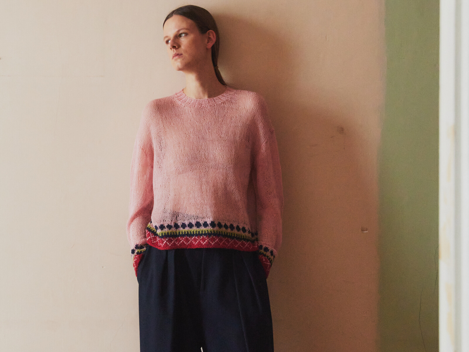 Sheer jacquard sweater Image