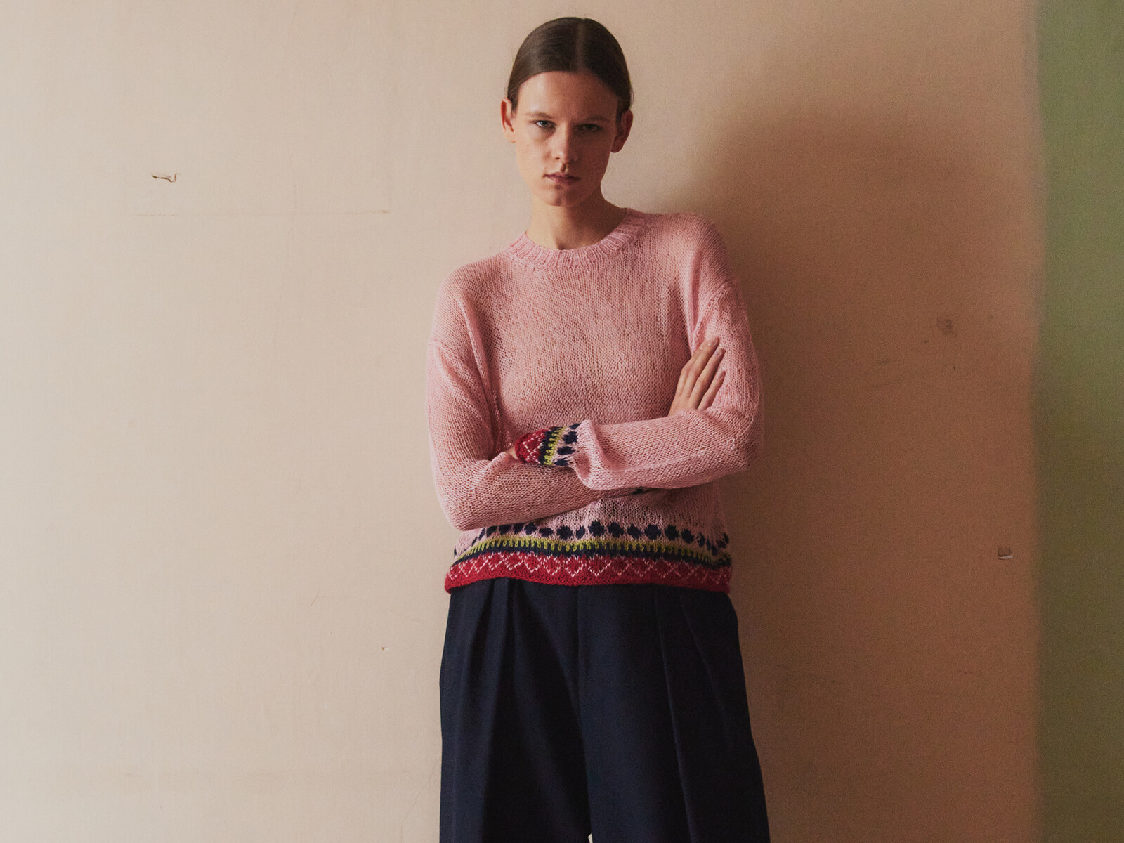 Sheer jacquard sweater Image