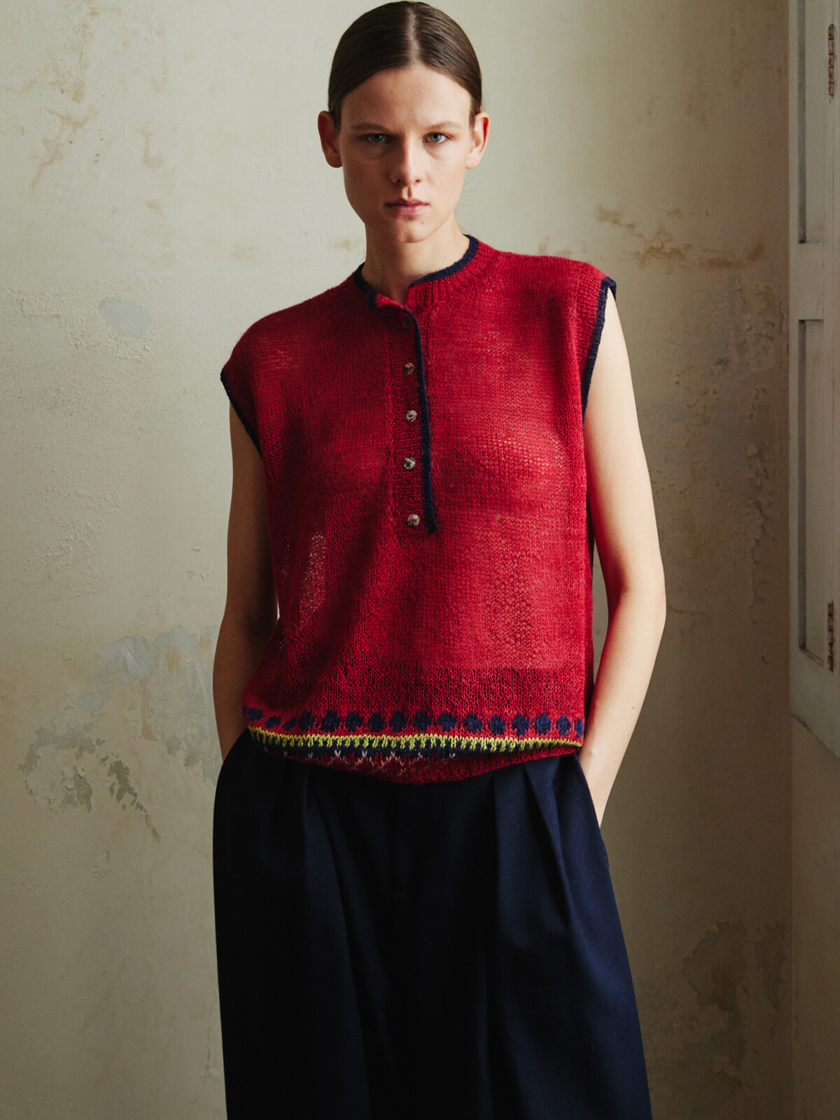 Sheer jacquard top Image