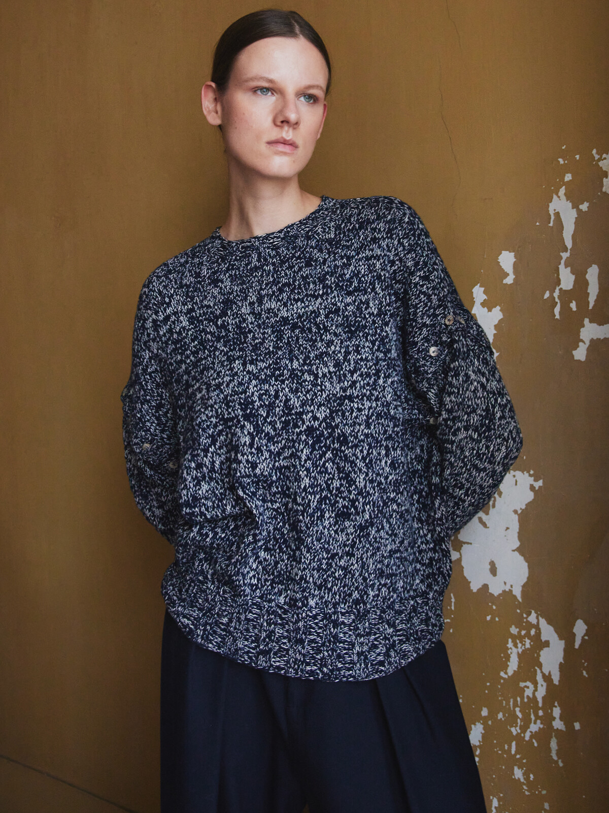 Buttoned sleeve sweater Image