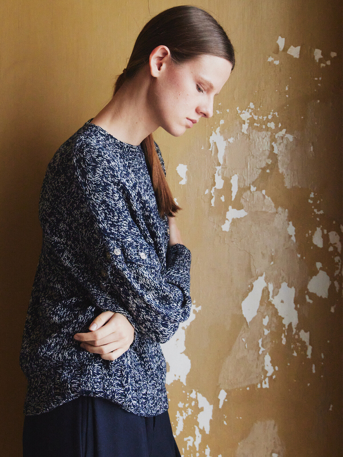 Buttoned sleeve sweater Image