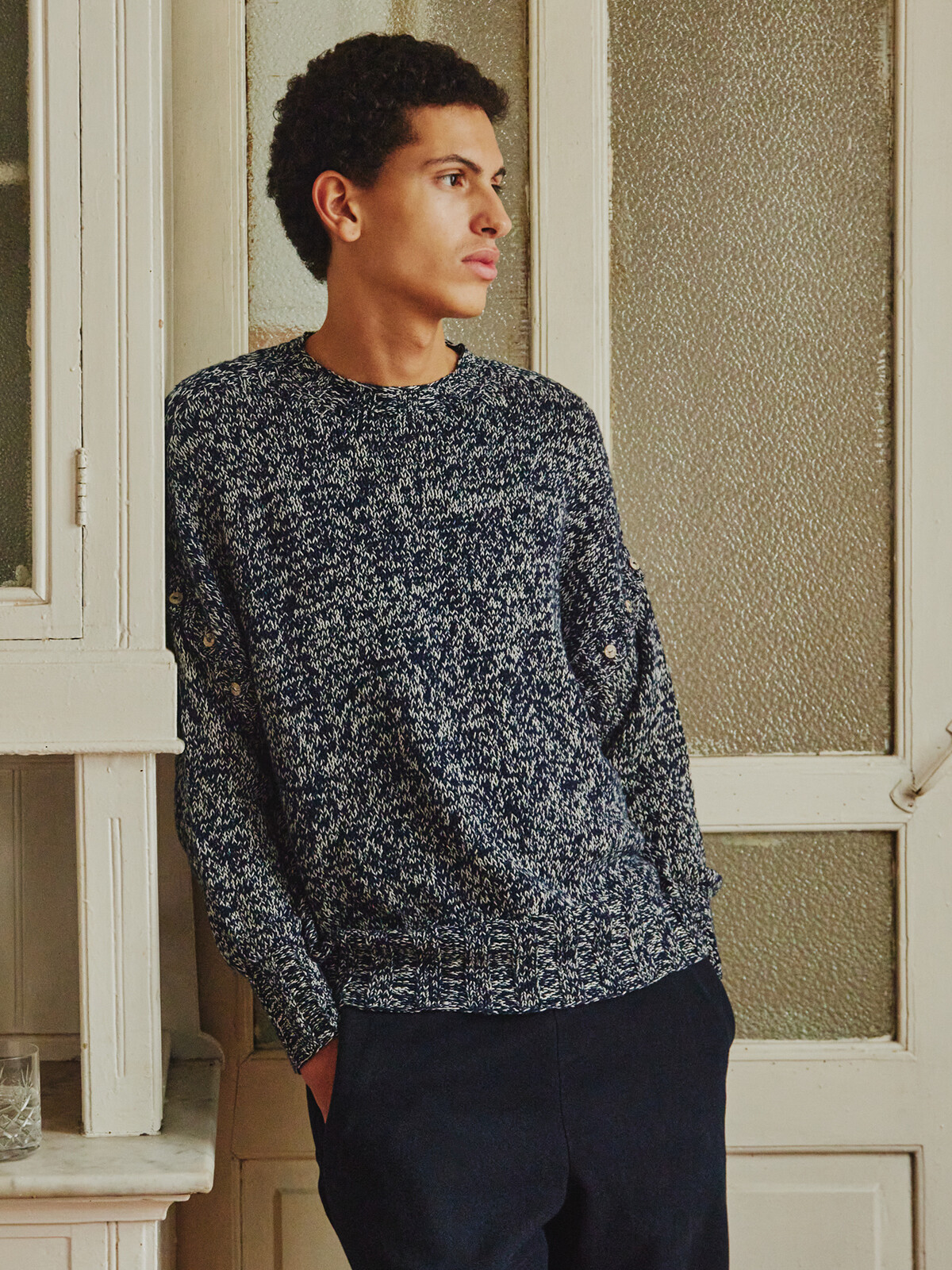 Buttoned sleeve sweater Image