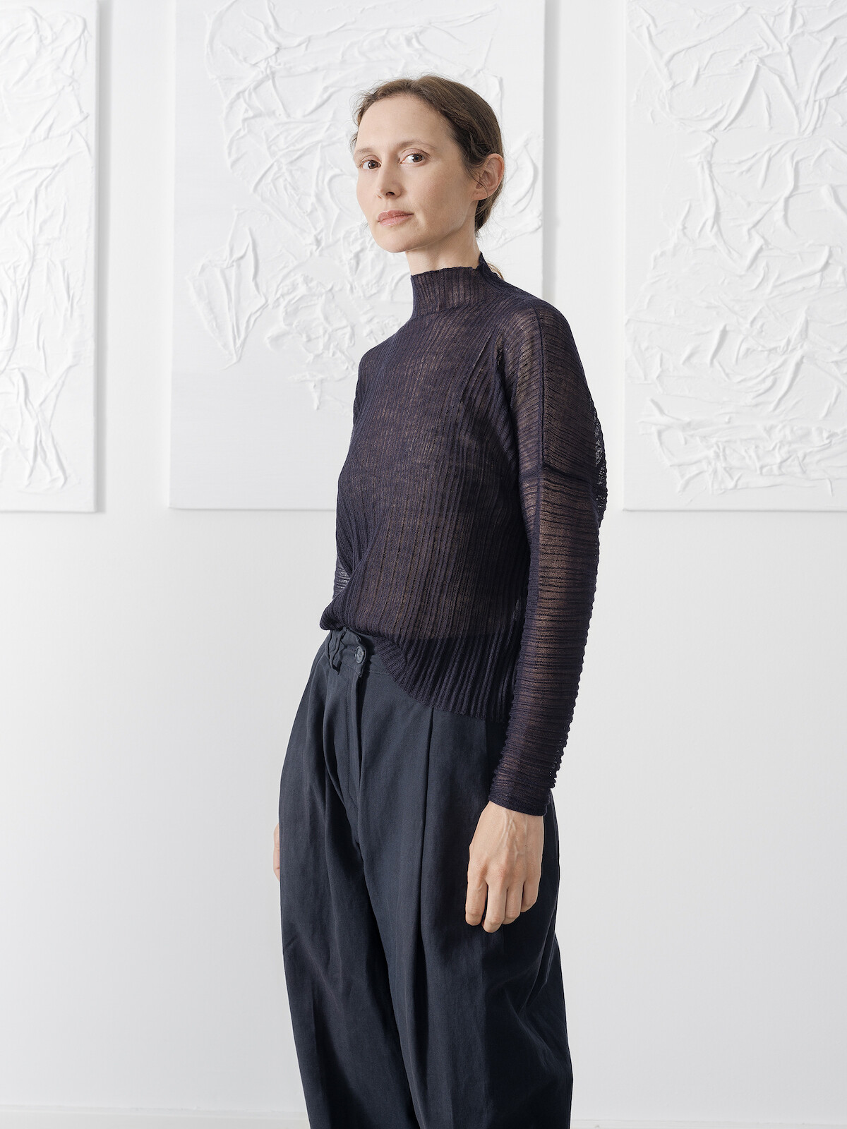 Pleated funnel sweater Image