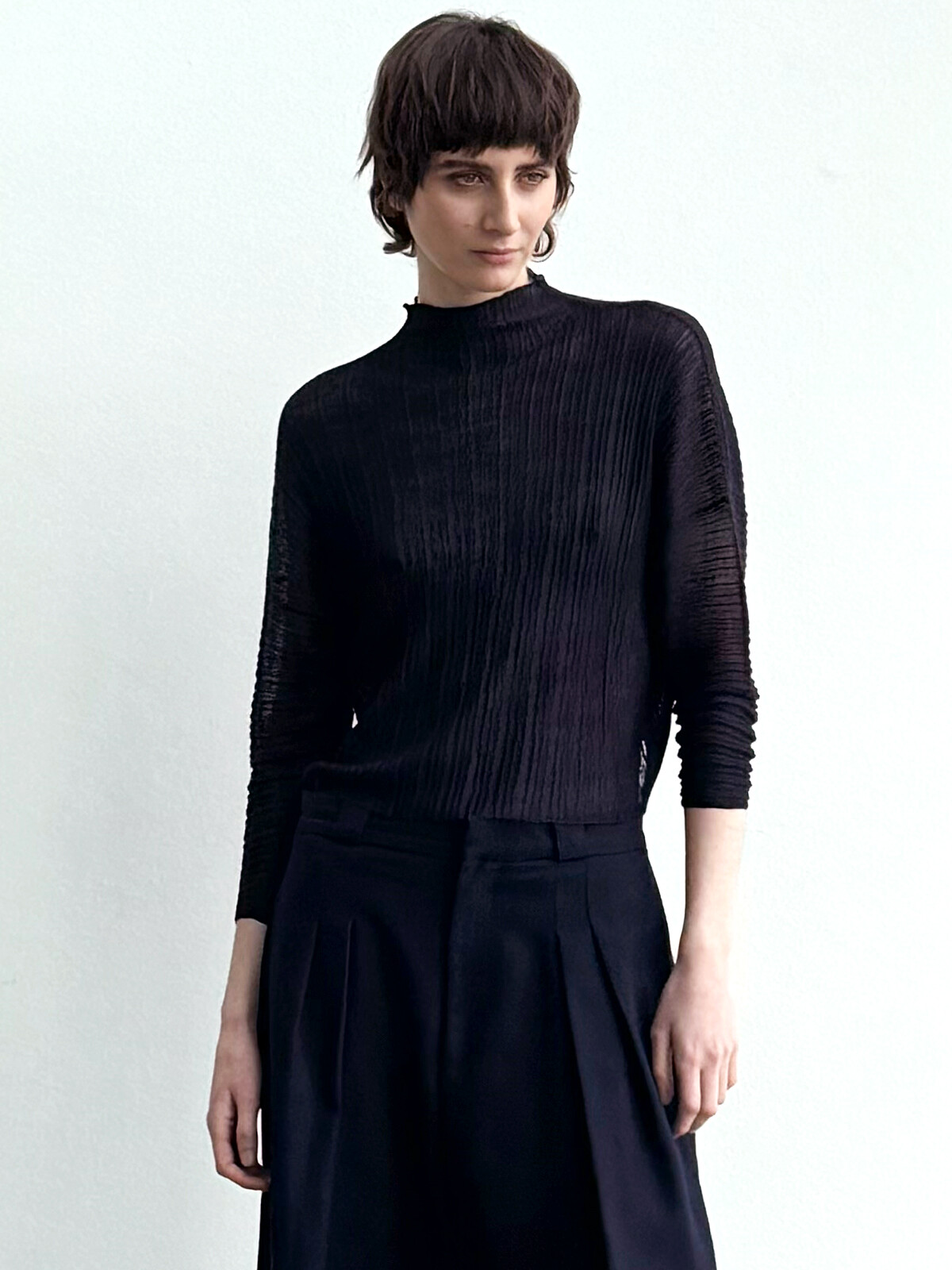 Pleated funnel sweater Image