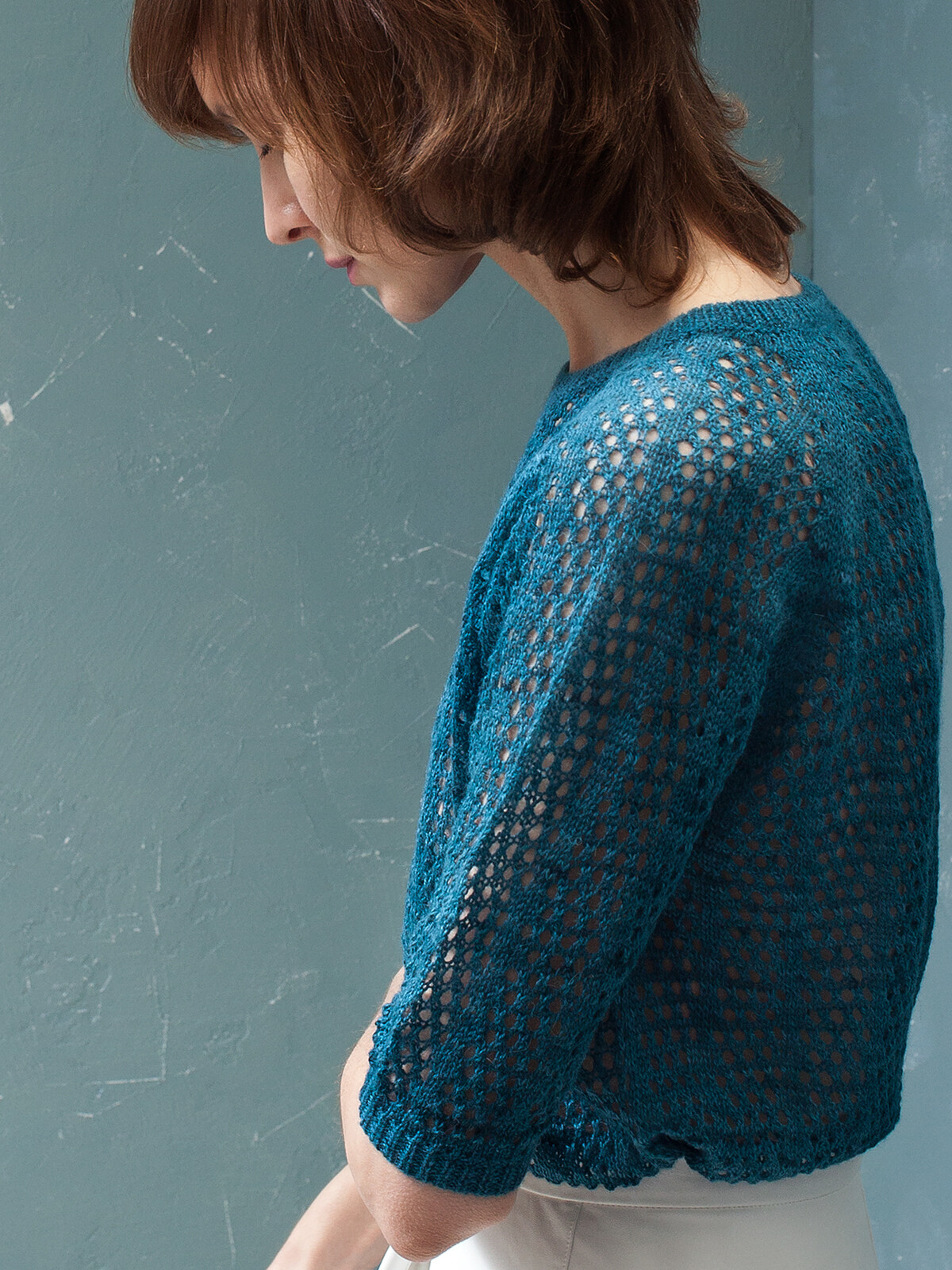 Lace knit t-shirt Image