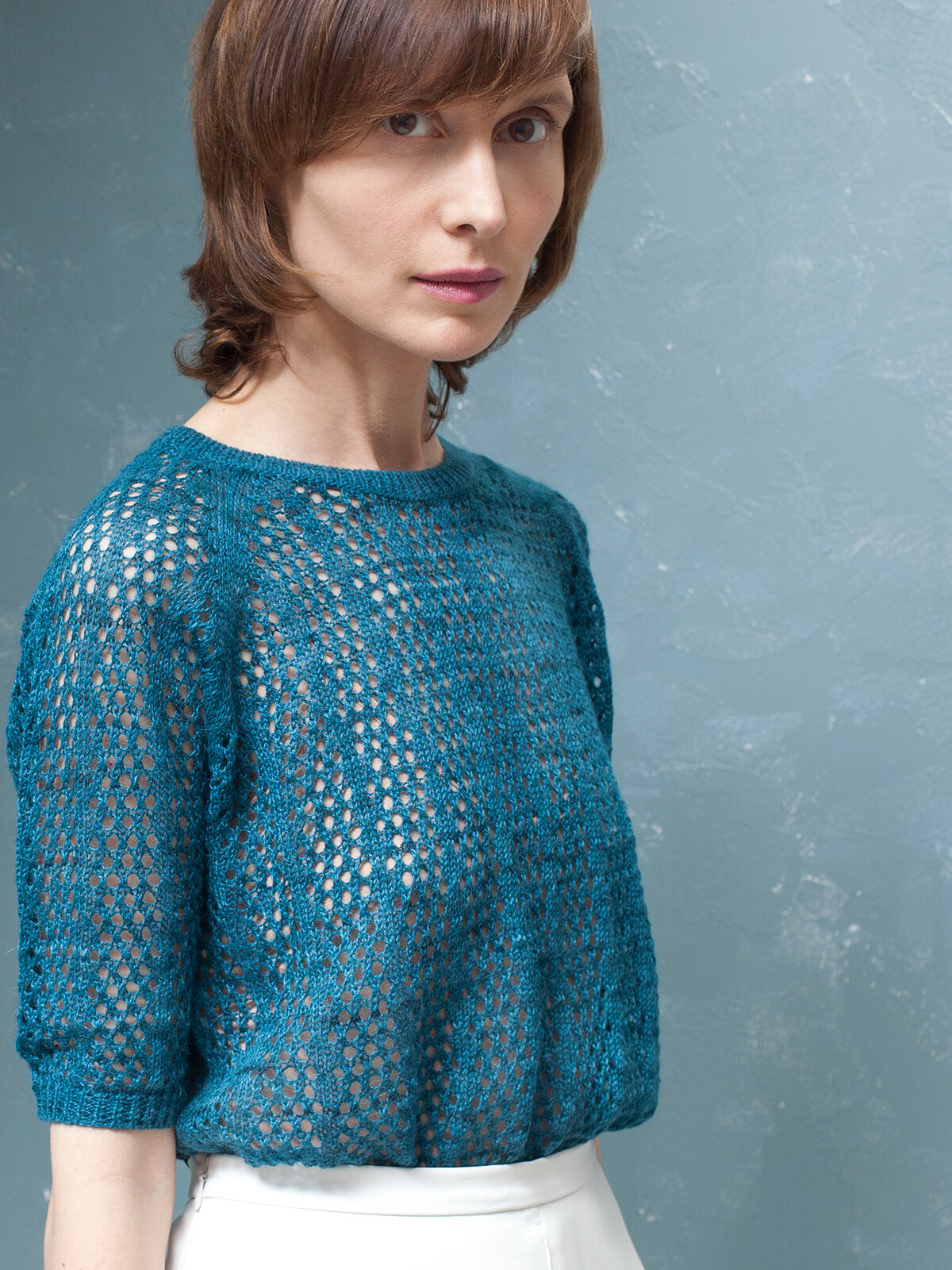 Lace knit t-shirt Image