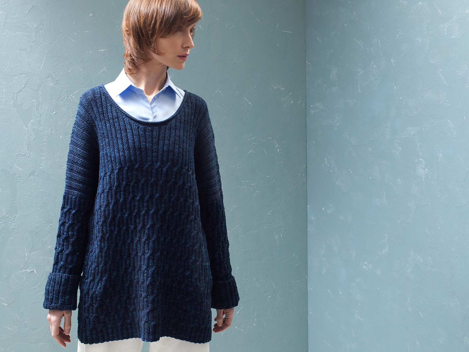 Crossed ribbed sweater Image