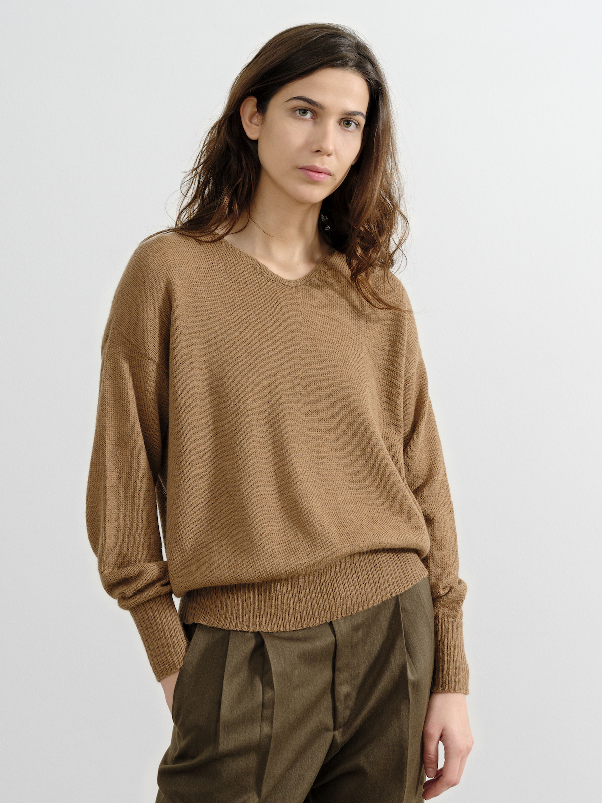 the Roll-edge in Natural Camel | by Knitbrary